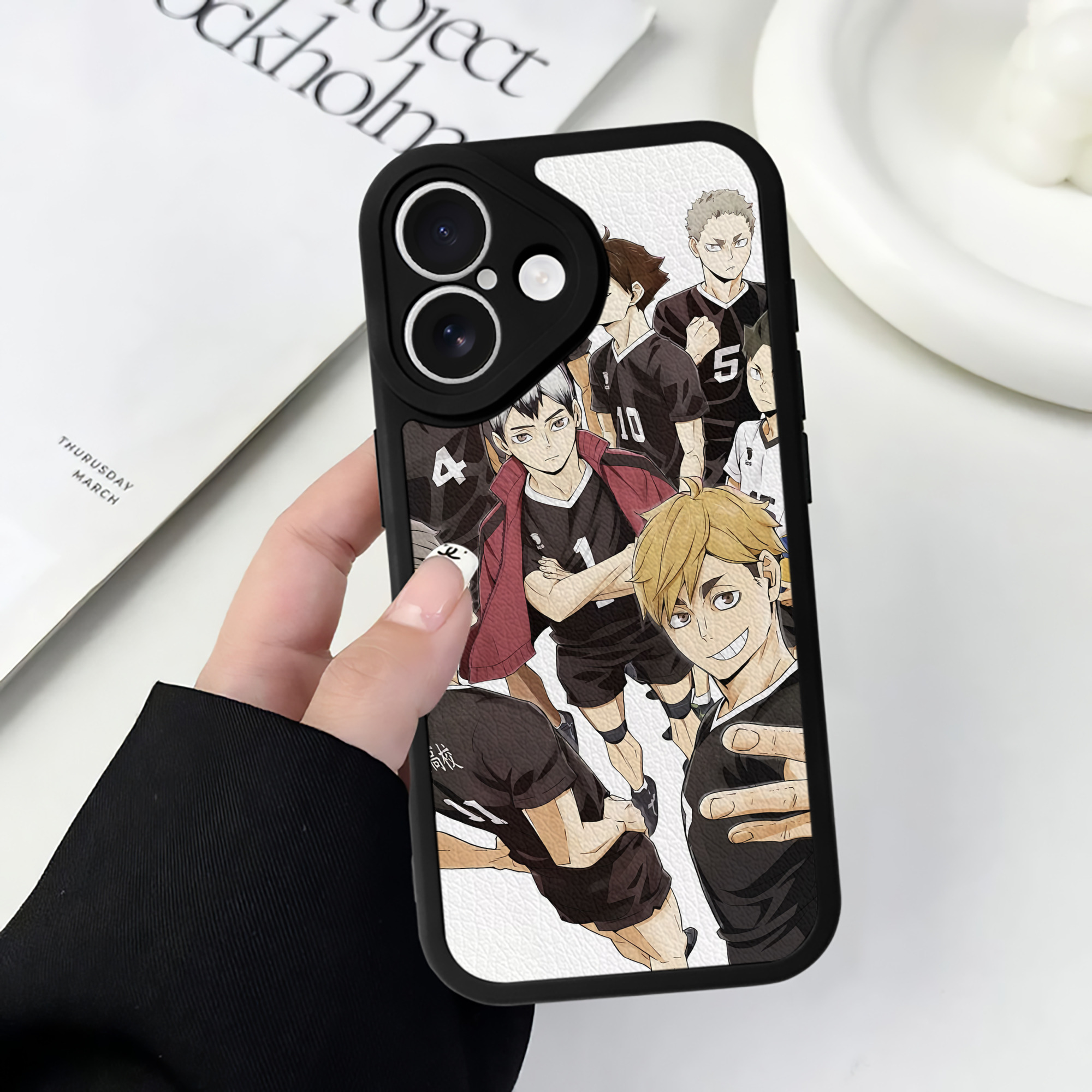 （画像用） ハイキュー!! Haikyu!! 【iPhone 16シリーズ対応】シリコンスマホケース（レザー調） 材質：シリコン